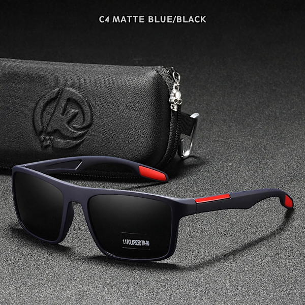 KDEAM Rectangular Ultra Light TR90 Solglasögon Herr Polariserad TAC 1,1 mm Tjocklek Lins Solglasögon Kvinnor Sport Kat.3 C4 Blue TR90 Polarized