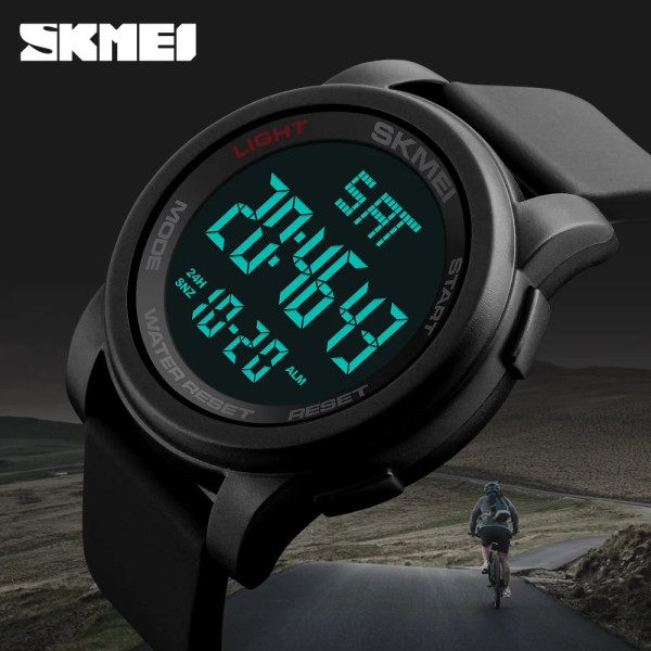 SKMEI 1257 Lyx Man Klockor Mode Fritid Sport Digital Watch För Herr Vattentät Elektronik Klocka Herr Armbandsur Reloj 1257 Army Green