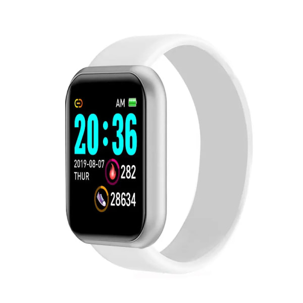 Y68Smart armband Multi rörelsesteg Bluetooth ansluten watch för män och kvinnor Lämplig för Apple och Android White