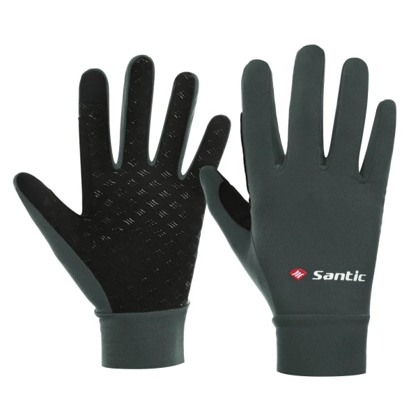 Santic Cykelhandskar för män Cykel MTB Warm Plus Fleece Kallsäker Pekskärmscykel Helfingerhandskar Vinter Asian Storlek W0P079 W0P079V L