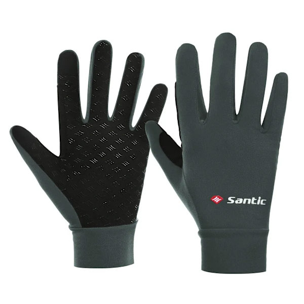 Santic Cykelhandskar för män Cykel MTB Warm Plus Fleece Kallsäker Pekskärmscykel Helfingerhandskar Vinter Asian Storlek W0P079 W0P079V XL