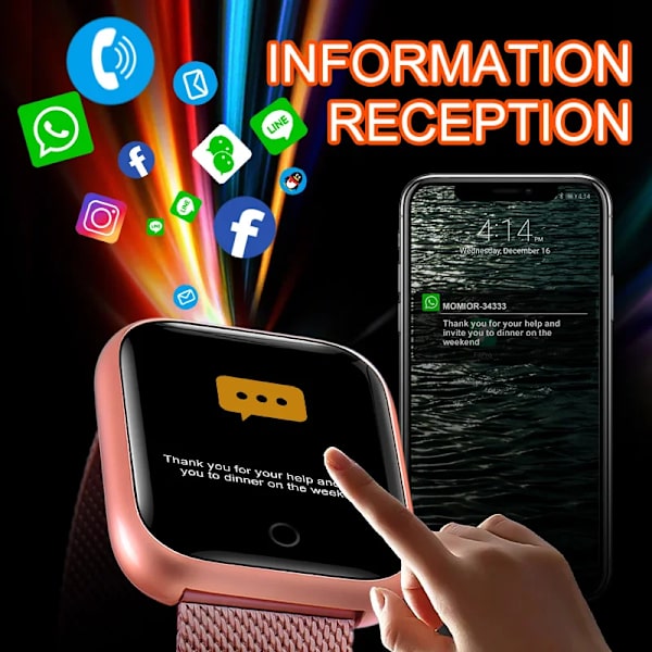 I5 Kvinna Herr Smart Watch Smartwatch Sport Smart Watch Herrklockor Kvinnor Connected Watch Fitness Armband Tracker Puls White(Silica gel)