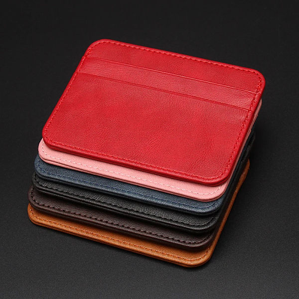 Ny tunn miniplånbok i PU-läder Smal bankkreditkortshållare 5 kortplatser för män Business Small ID- case för man handväska Korthållare 3  10x8cm