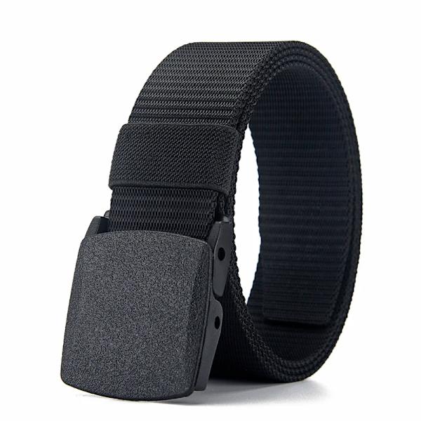 Äkta taktiskt bälte magnetiskt spänne snabbkopplingsbälte Casual Nylon Träningsbälte Herrbyxor Svart bälte ZV03 black 45to47inch