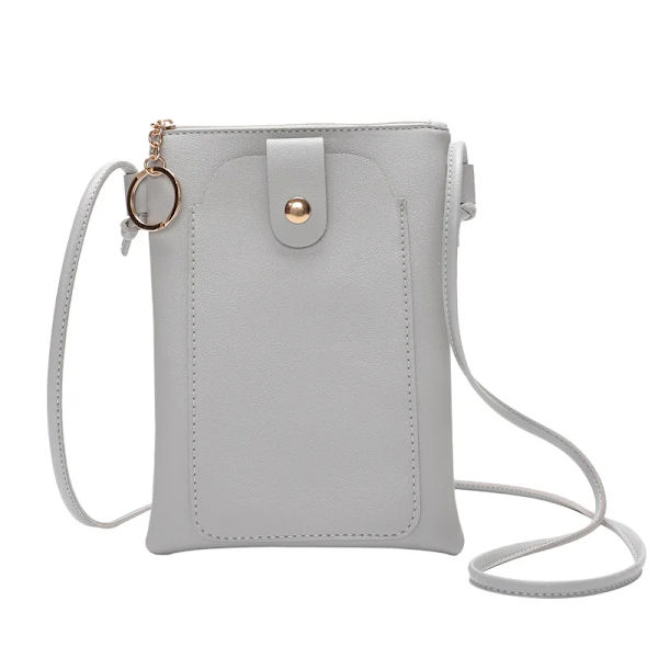 Damer Mini Shoulder Mobiltelefon Ringer Axelväskor för kvinnor Sacoche Small Square сумка Portmonnäer och handväskor Damska Summer Gray b