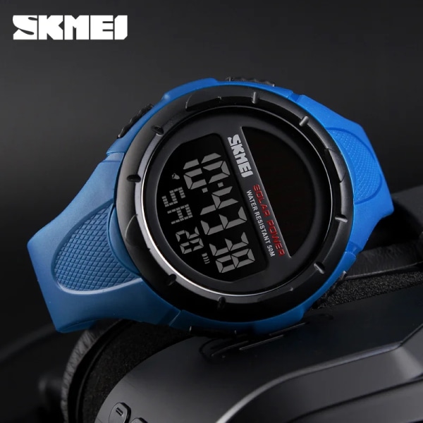 SKMEI Digitala Armbandsur Mode Herr Armbandsur Vattentät Elojes Digitales De Hombre Erkekler Dijital Kol Saatleri blue