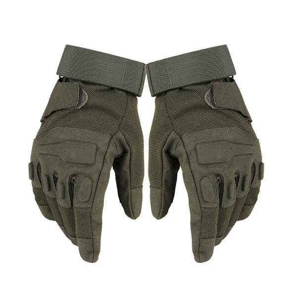 Herr utomhus militära taktiska handskar Army Full Finger Combat Cykelridning Sport Anti-halk handskar MTB-handskar Slitstarkt Green L