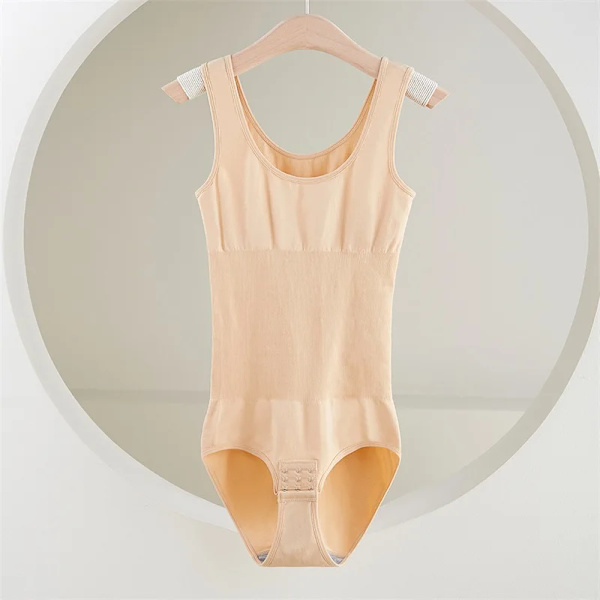 Slimming Body Kvinnor One-Piece Shapewear Korsett Reducing Body Shaper Modellering Underkläder Magkontroll Trosor Trosor 35-205 kg Apricot M L 50-65kg