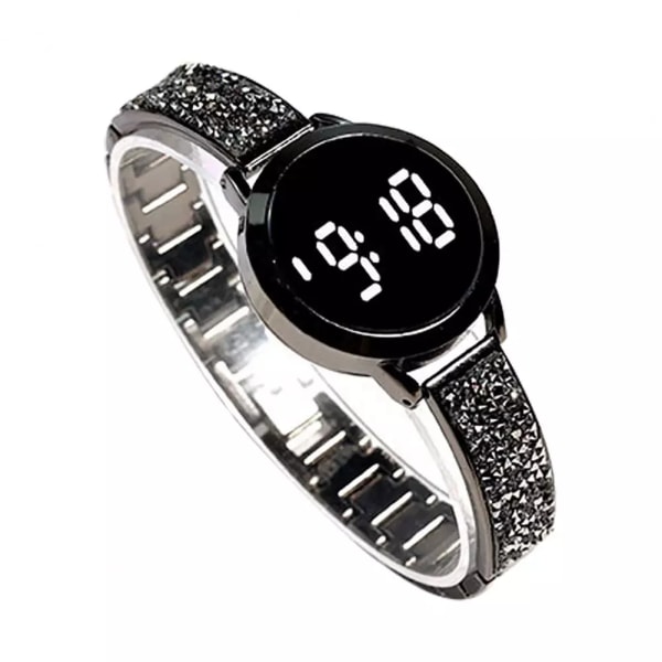 Digital Watch Life Vattentät Multifunktionell Digital Display Dam Causual Rund LED Digital Watch för dagligt bruk Silver