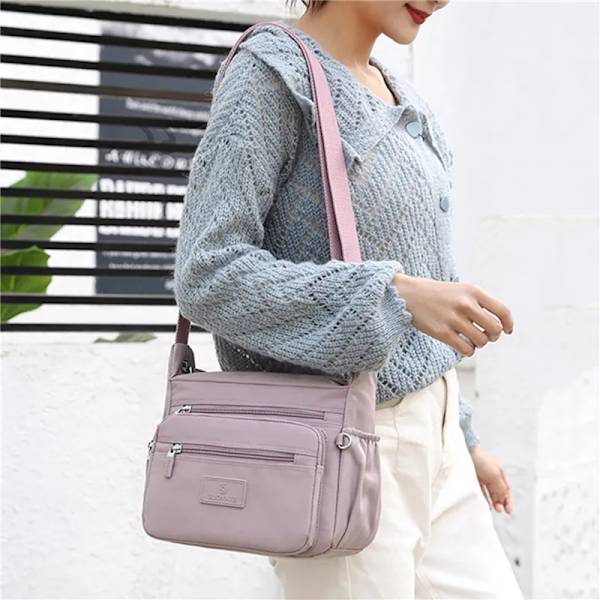 Fashion Messenger Bag Damaxelväska Nylon Handväska Stor kapacitet Liten Mode Damtelefonväska Crossbody-väska Pink 3