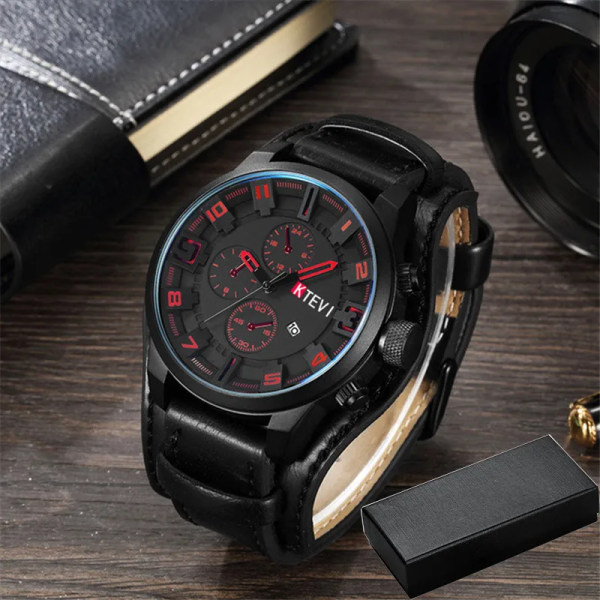 Herrklockor Toppmärke Lyx Mode & Casual Business Quartz Watch Date Vattentät armbandsur Hodinky Relogio Masculino black with box