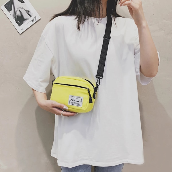 Kvinnmode Manchester Dragkedja Axelväska Crossbody Väska Höst Vinter Flerlagers Liten Mjuk Shopper Bag Billig Kvalitet Handväskor Yellow Canvas(.189)