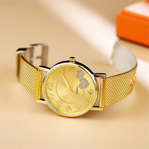 Mode Watch Damklocka Silver Heart Dial Silikon Mesh Armbandsur Reloj Mujer Montre Femme Watch 2022 C
