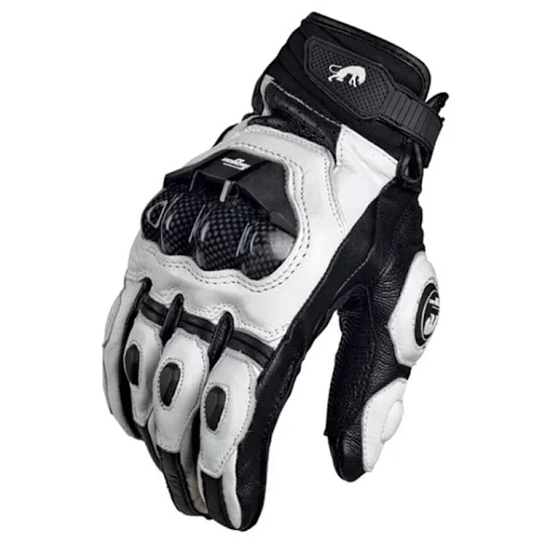 Motorcykelhandskar Svarta Racing Äkta Läder Motorcykel Vita Väg Racing Team Handskar Män Sommar Vinter non perforated-B L