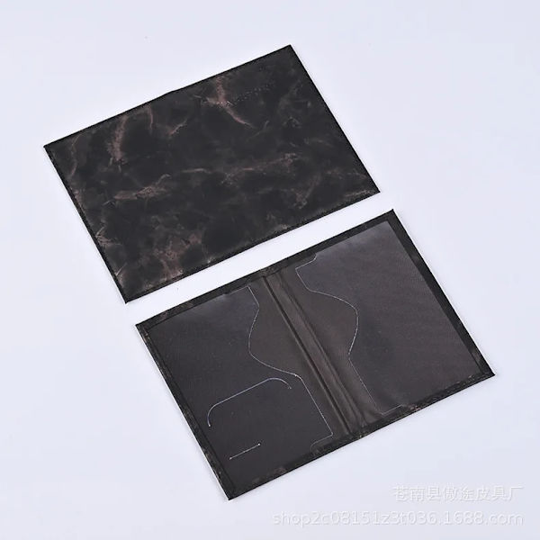 Nya kvinnor Söt läder Passport Cover Flygbiljetter för kort Rese Passport Holder Plånbok Case Black(.2246)