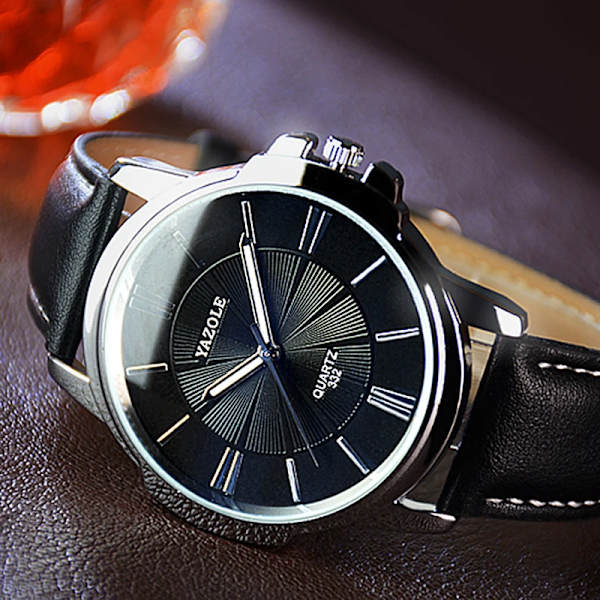 YAZOLE Märke Mode Män Klänning Klockor Brunt watch Casual Män relogio Lyx Vattentät reloj hombre AJ-A