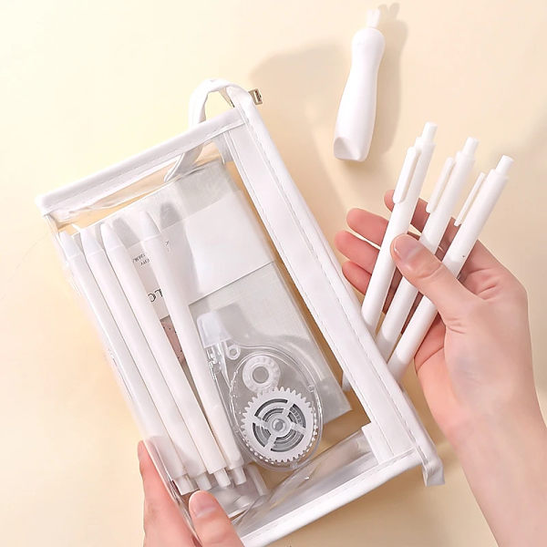 DIY Tjejer Transparent kosmetisk väska Kvinnor Dragkedja Klara sminkväskor Case Resor PVC Bad Toalettartiklar Tvätt Förvaringsväska grey