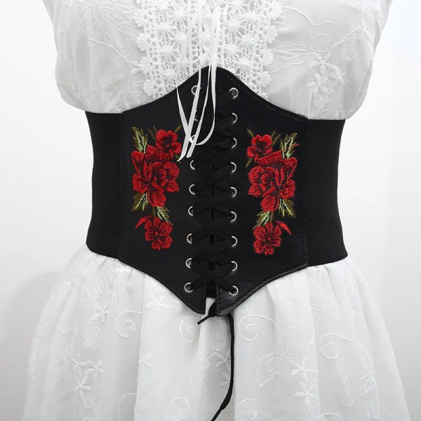 Korsett Bred PU Läder Slimming Shaper Bälten Midjeband Midja Underbyst Bälte Kroppsbyggnad för kvinnor Style1 Black C One Size