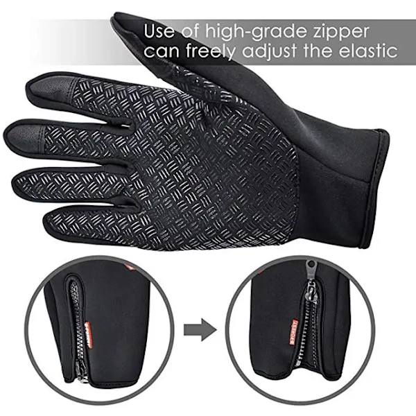Vinterhandskar Män Kvinnor Cykling Helfinger Pekskärm Thermal Vindtäta Vintervarma handskar för vandring Löpning Körning Sapphire M