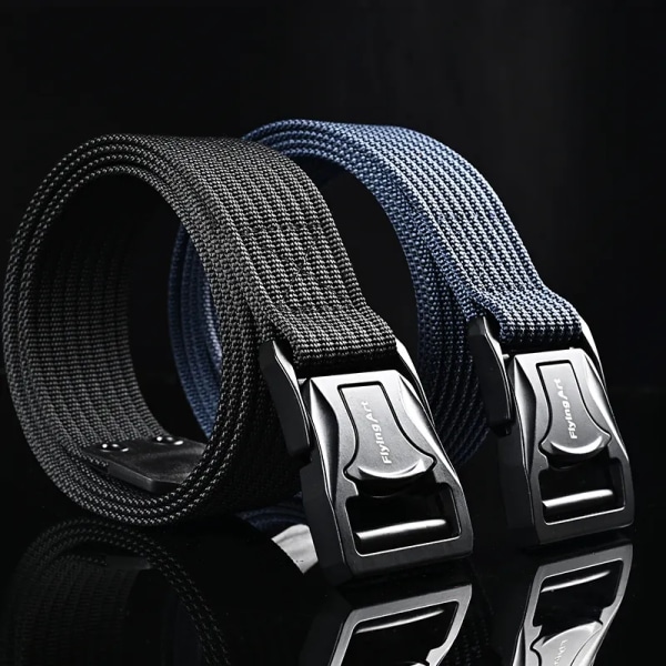 Herrbälte Army Style Stridsbälten Quick Release Militär Utomhusträning Jakt Vandring Casual Midjeband Nylon Taktiskt bälte hong hei xian 115CM