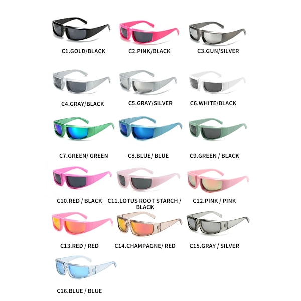 Y2K Cykling Sport Steampunk Solglasögon Dam Punk Goggle Märke Designer Solglasögon Män Silver Spegelskydd Mode Glasögon Grey Mercury Other