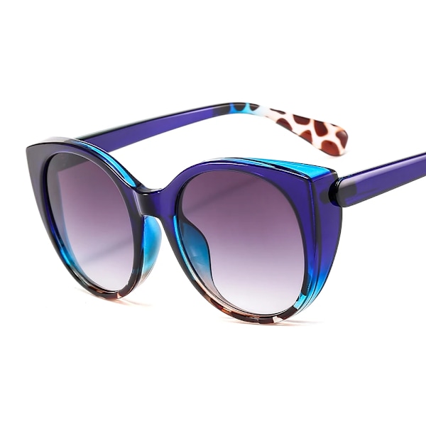 Lyxiga Cat Eye Solglasögon Dam Oversized Gradient Glasögon Retro Blue Leopard Shades lunette de soleil femme C2blue leopard grey AS SHOW
