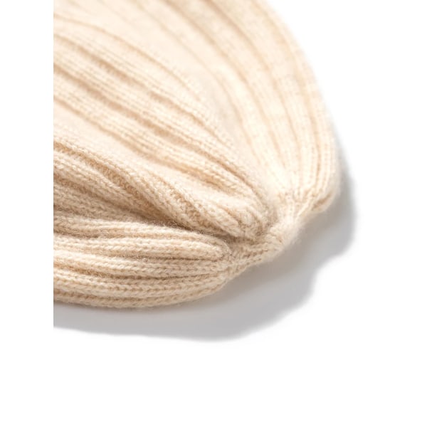 Kvinnors Cashmere Stickad Ribbad Beanie Mössa, Ensfärgad Varm Hatt, Blandningar, Vinter Höst Varma Skullies, Garanterad Hthr Navy One Size