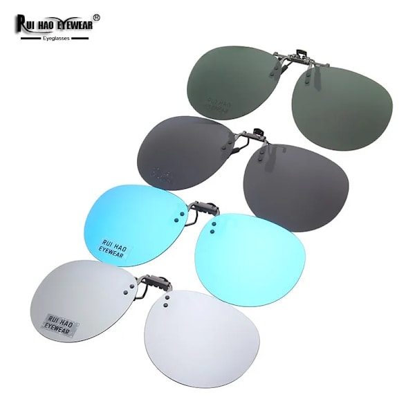 Runda solglasögon Unisex glasögonklämma kan fällas upp Solglasögon Polariserade solglasögon Män Kvinnor Märke Körglasögon Mirror blue Grey bridge