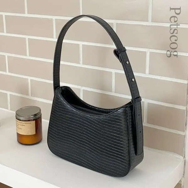Väskor För Kvinnor Mode Pu Läder Dragkedja Underarm Väska Dam Enkel Design Casual Travel Handväska Bolsas Black B