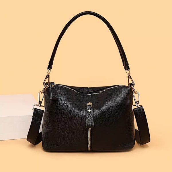 Väskor i äkta läder för kvinnor Casual Enkel Små handväskor för kvinnor Högkvalitativ naturlig nötkött Kvinnlig axlar Crossbody Tote Red