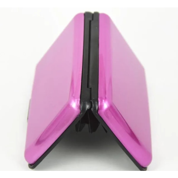 Kvinnors resor metallkorthållare för män Vattentät kreditkortshållarväska Glänsande antimagnetisk vattentät aluminiumkorthållare pink