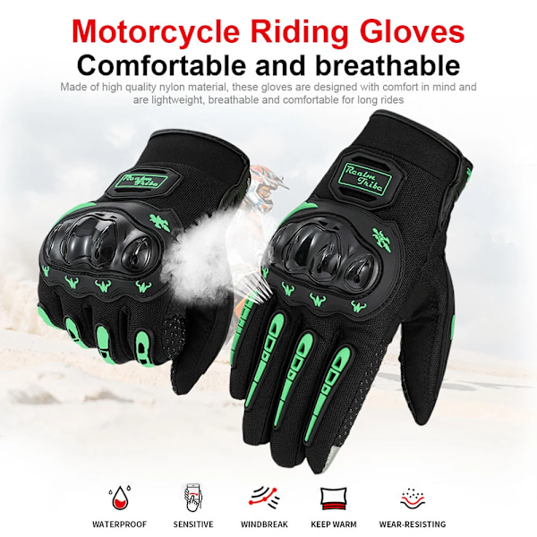 1 par Motorcykelhandskar Andningsbara Hel Finger Racinghandskar Utomhussporthandskar Cykelhandskar För Bmx Atv Väg Racing Sommar Vinter black M