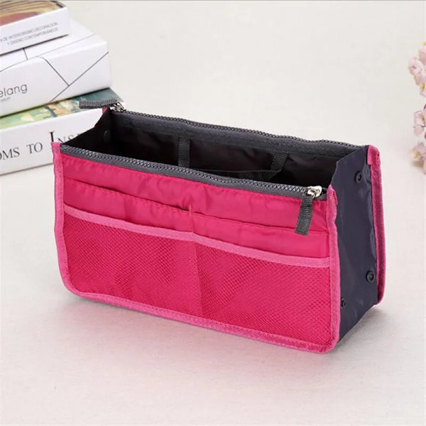 Damväska Resor Kosmetisk handväska Makeuppåse Organizer Toalettartiklar Trimsats Stor nylon handväska Rose red