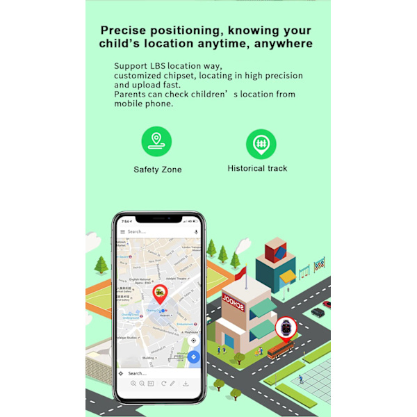 Barn Smart Watch Ny Sim-kort Smartwatch för barn SOS LBS Ring Telefon Kamera Röstchatt Foto Vattentät Pojkar Flickor Present Q19 W19-360 Green Hebrew language