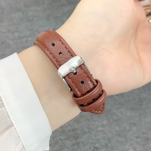 PABLO RAEZ Rektangel Kvinnor Modeklockor Elegant Lady Quartz Casual Armbandsur Ulzzang Lyxmärke Brun Läder Kvinnlig klocka Black band