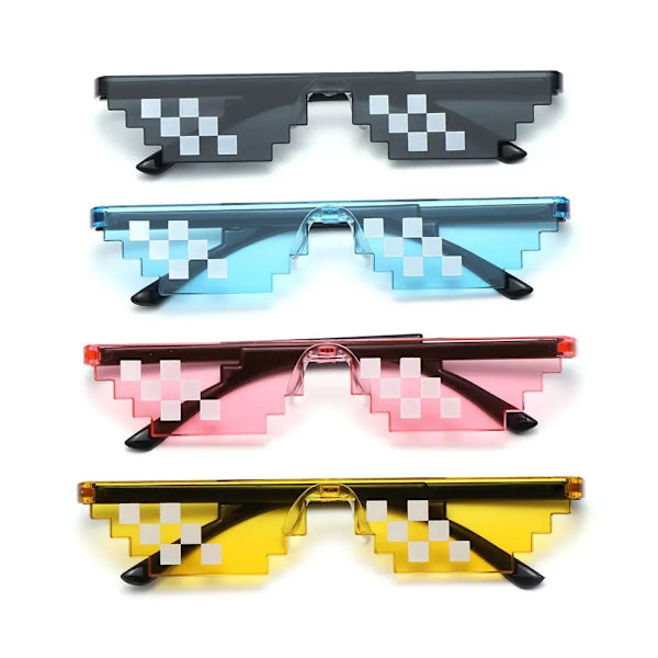 1 ST NYA Mosaic Solglasögon Trick Toy Thug Life Glasögon Deal With It Glasögon Pixel Svart Mosaik Solglasögon Coola skämt Roliga leksaker C17 As shown