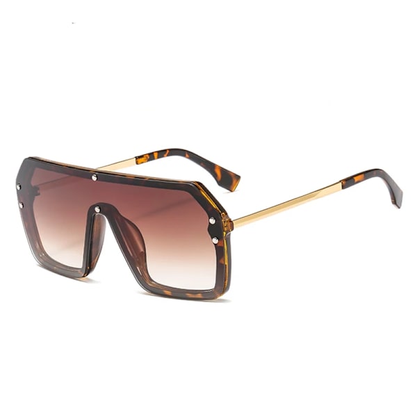 Klassiska retro överdimensionerade solglasögon solglasögon för kvinnor Spegelglasögon herr/kvinnor Lyxdesign unisex stor båge dam solglasögon Tea Other