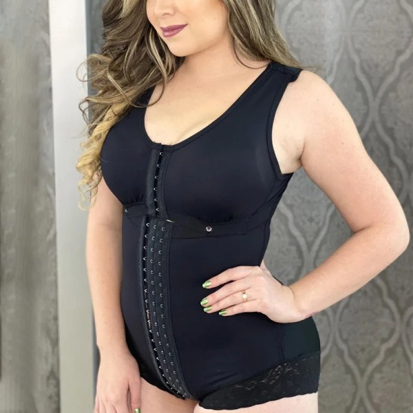 GUUDIA Bodysuits Shapewear Justerbar axelrem Body Shaper Colombianas Fajas Öppen gren Magekontroll byst till låg mage Black L