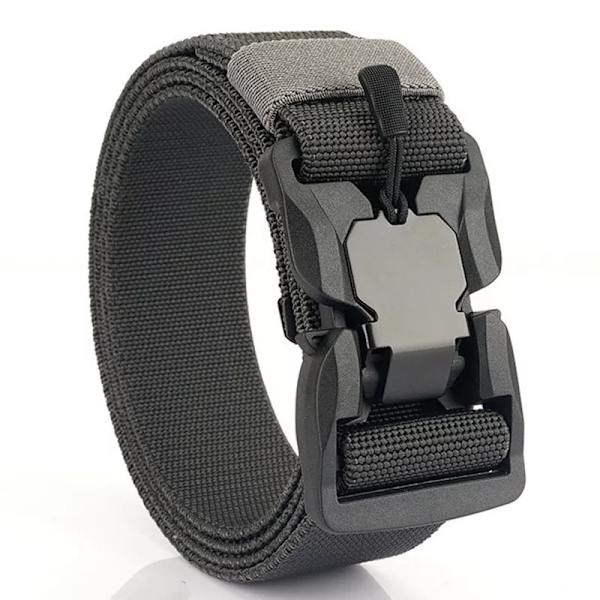 Nytt taktiskt bälte magnetiskt spänne elastiskt bälte med snabbkoppling Casual Nylon Träningsbälte Herrbyxa Bälte YD881 Black(.1841) 125cm(.1841)
