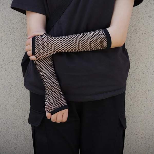 Nytt mode Neon Fishnet Cykelhandskar Fingerlösa Långa Handskar Ben Arm Manschett Fest Klänning för Dam Sexig Vacker Arm A6651(.330)
