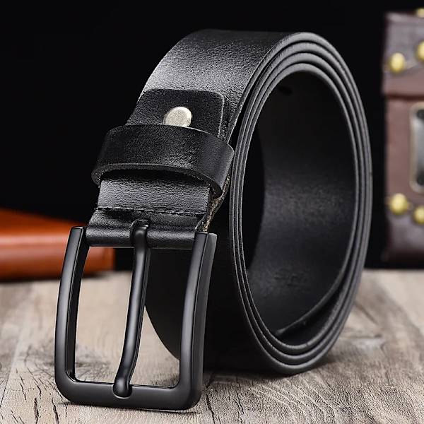 Män högkvalitativt bälte i äkta läder Lyxiga designerbälten för män Modeband för män manliga jeans för man Cowboy P302-Brown 105CM