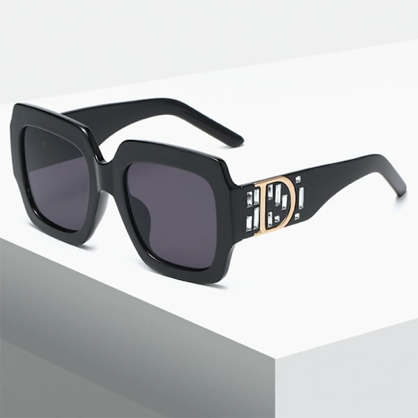 Square Diamond Rhinestone Solglasögon För Kvinnor Män Märkesdesign Klassisk Stor Ram Solglasögon Mode Retro Damer Man Glasögon C2 As Show