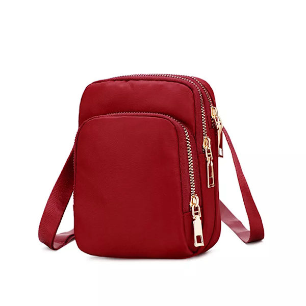 Damväska Vattentät axelväska Crossbody Dragkedja Mobiltelefon Dam Multifunktionshandväska Kvinnlig Handväska Handväska Damväska red