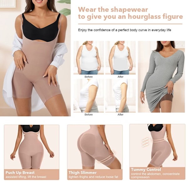 Korsett waist trainer Body Shaper Fajas Colombianas Seamless Shapewear Push Up Butt Lifter faja reductora Body efter operation Beige M-L