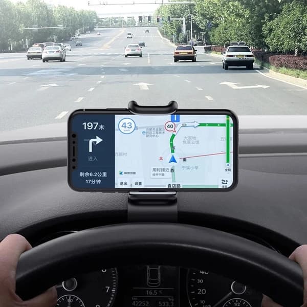 Mobiltelefonholder for bil, enkel klipsmontering, multifunksjonelt universalt dashbord, roterende navigasjonsstativ for biltelefon 1PC black