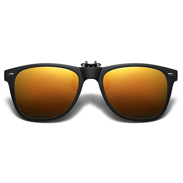 TR90 Polarized Clip On Solglasögon Män Flip Up Photochromic Solglasögon Spegel Blå Gul Lins Night Vision Körglasögon black orange red as picture