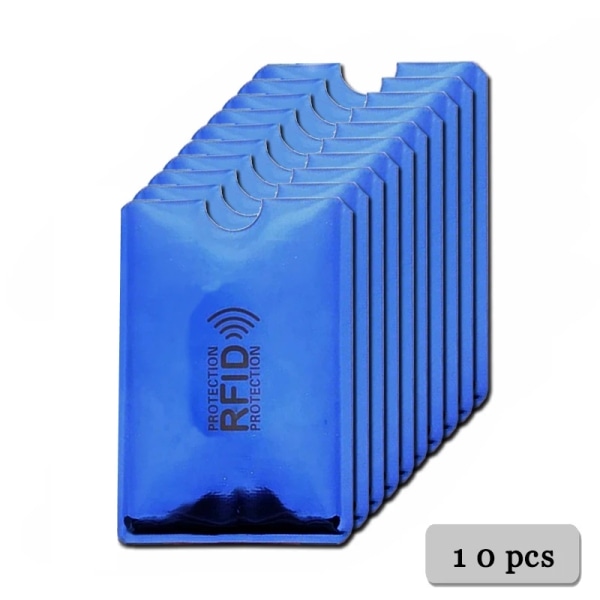 5st/10st/20st Anti Rfid-korthållare NFC-blockerande läsarelås Id Bankkortshållare Söta ID-kort Plånbok Pass Case 10pcs blue