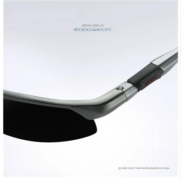 Polariserade solglasögon för män Högkvalitativ aluminium Magnesiumbåge Solglasögon UV400 Sportkörning Solglasögon män Black Frame -Red With Glasses Case