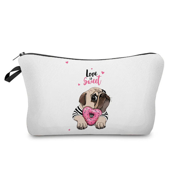 Söt och rolig kosmetisk väska med print utomhus portabel kvinna toalettväska Anpassningsbar skollärare present necessär sminkväska hz5897 Dog Paw Bag