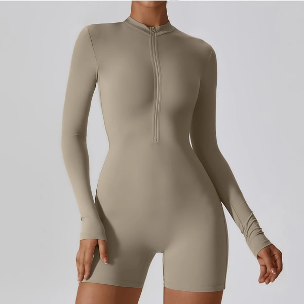 Woo Store Every Day Kvinnor Bodysuits Seamless Body Shapers Jumpsuits Shapewear Långa ärmar Lätt att bära Butt Lifter WSSS-37 Coffee XL 60-65Kg